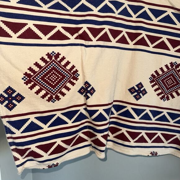 Woman’s Southwest Tribal Geometrical Tunic Top S M Oversized Short Sleeve Flowy - Picture 7 of 9